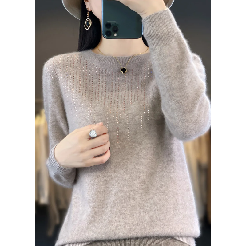 Stilla | Dame sweater i strik med glitrende detaljer