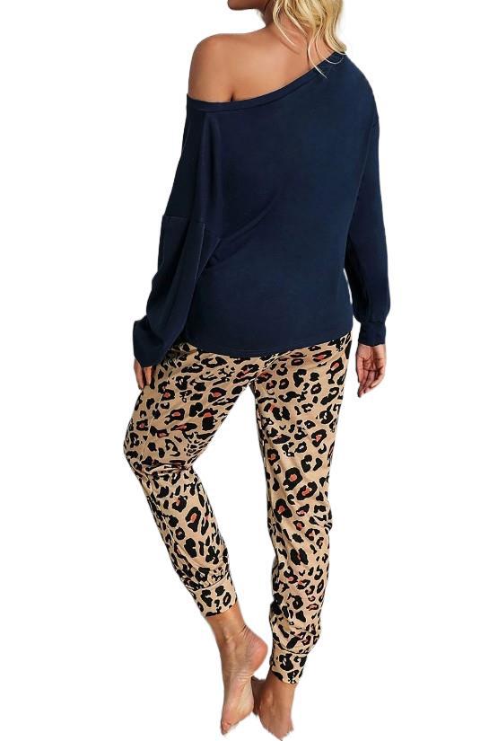 Dame Casual leggings med trendy leopardmønster Stilla