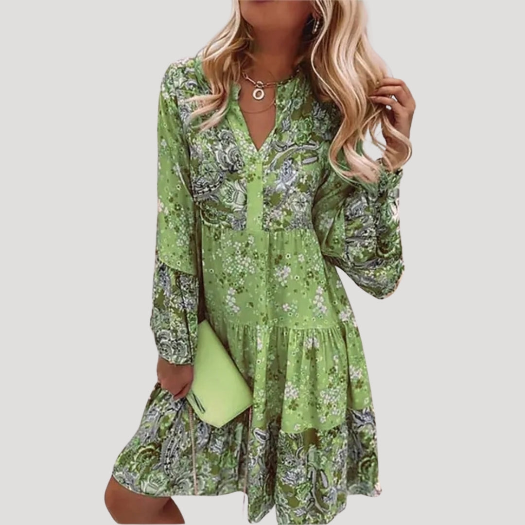 Stilla | Kvindernes Boho Blomster Sommer Midi Kjole