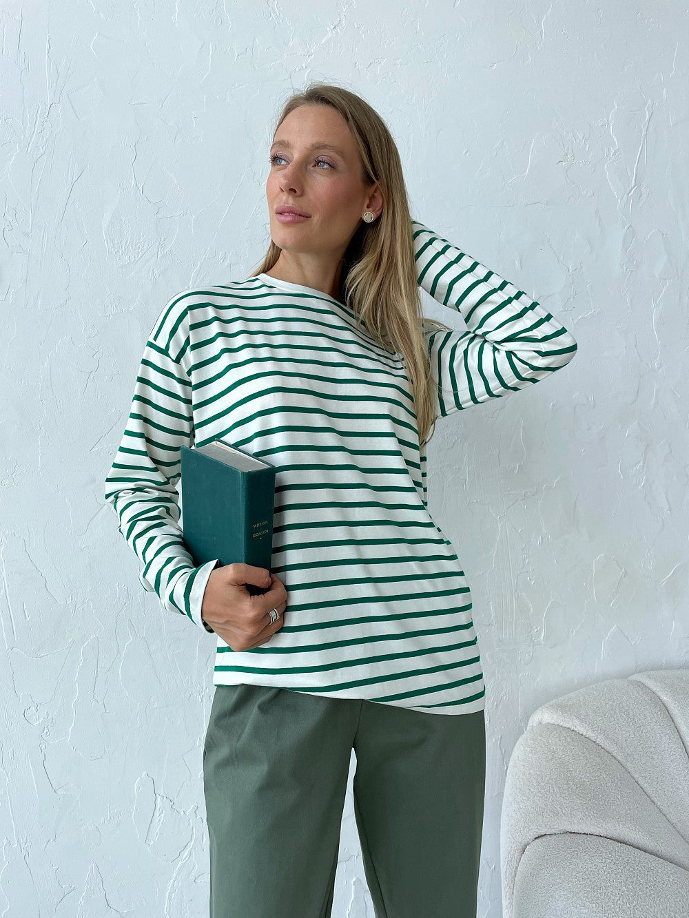 Stilla | Langærmet Stribet Bluse