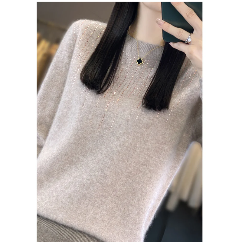 Stilla | Dame sweater i strik med glitrende detaljer