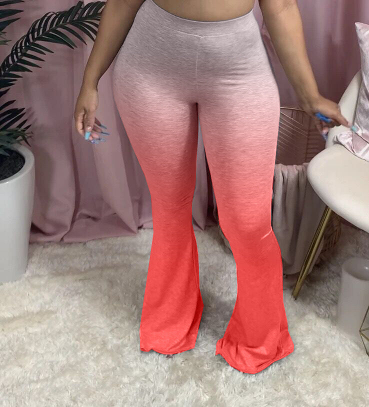 Dame Sporty Bootcut-Leggings med høj talje og elegant farveforløb Stilla