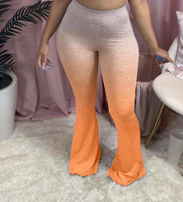 Dame Sporty Bootcut-Leggings med høj talje og elegant farveforløb Stilla