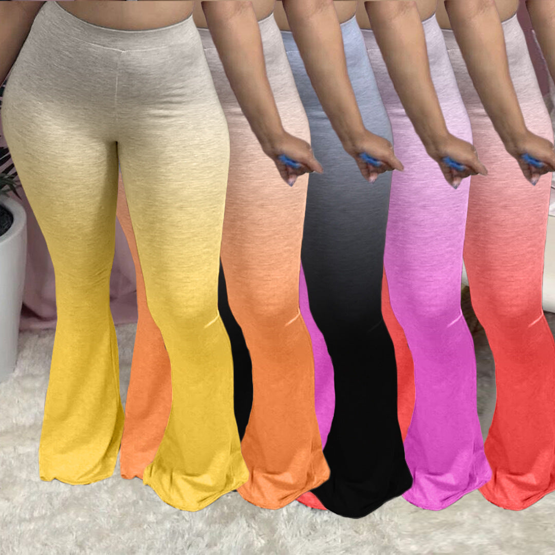Dame Sporty Bootcut-Leggings med høj talje og elegant farveforløb Stilla