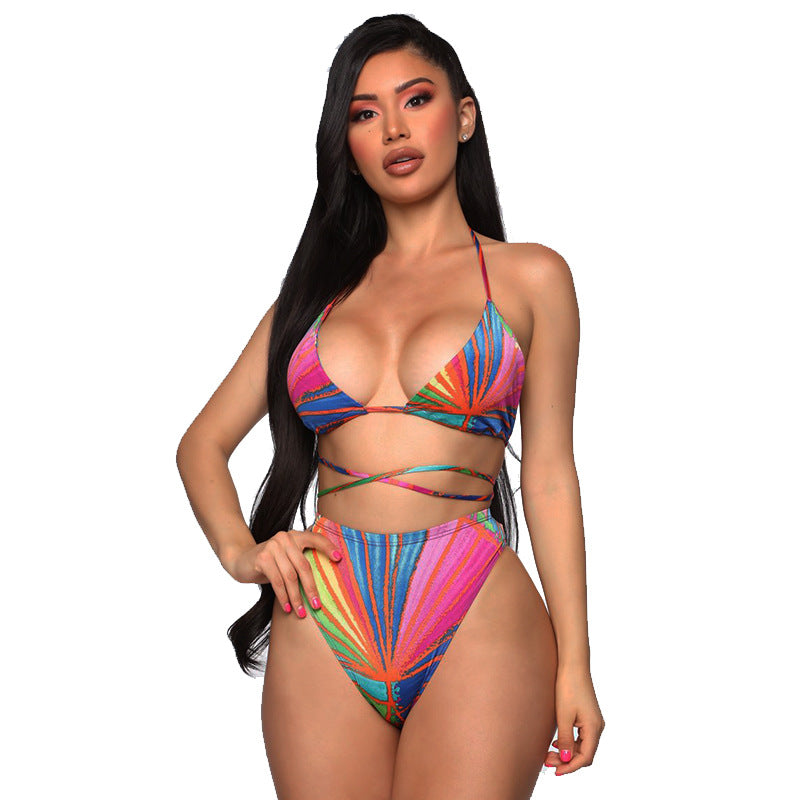 Dame bikini sæt med trendy indpakning badetights og binde detaljer Stilla