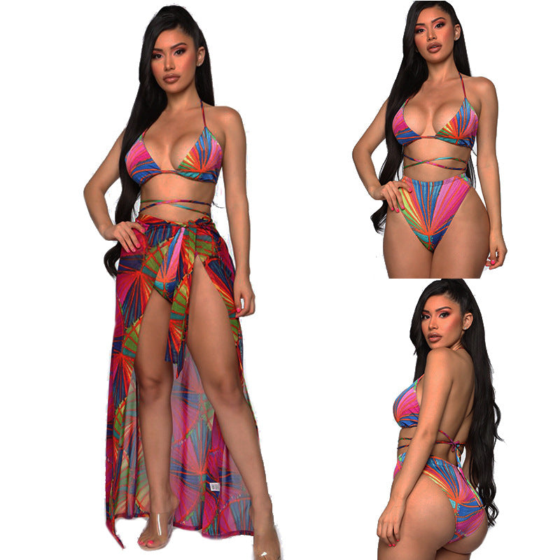 Dame bikini sæt med trendy indpakning badetights og binde detaljer Stilla