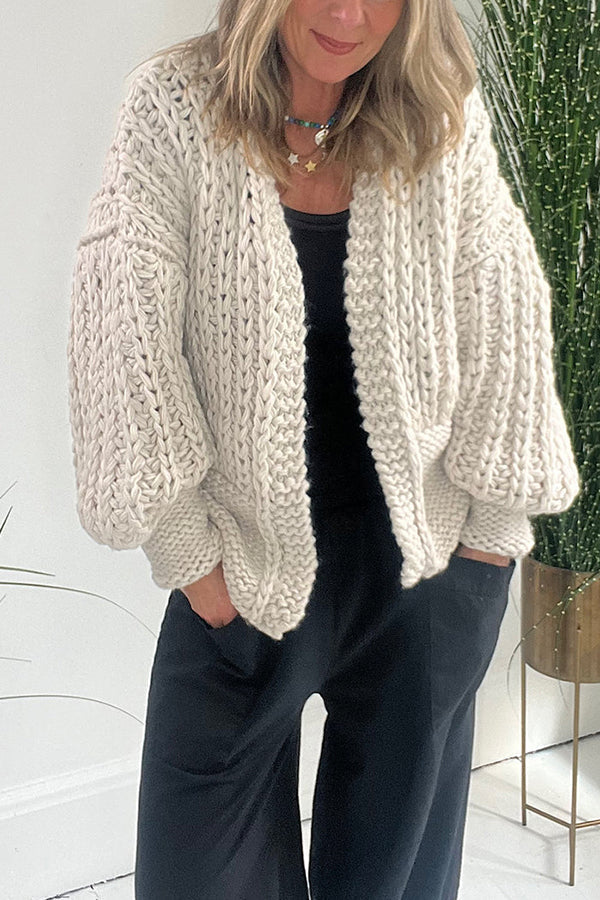 Stilla | Løst Skåret Cardigan Med Ballonærmer Fra Touch of Fall
