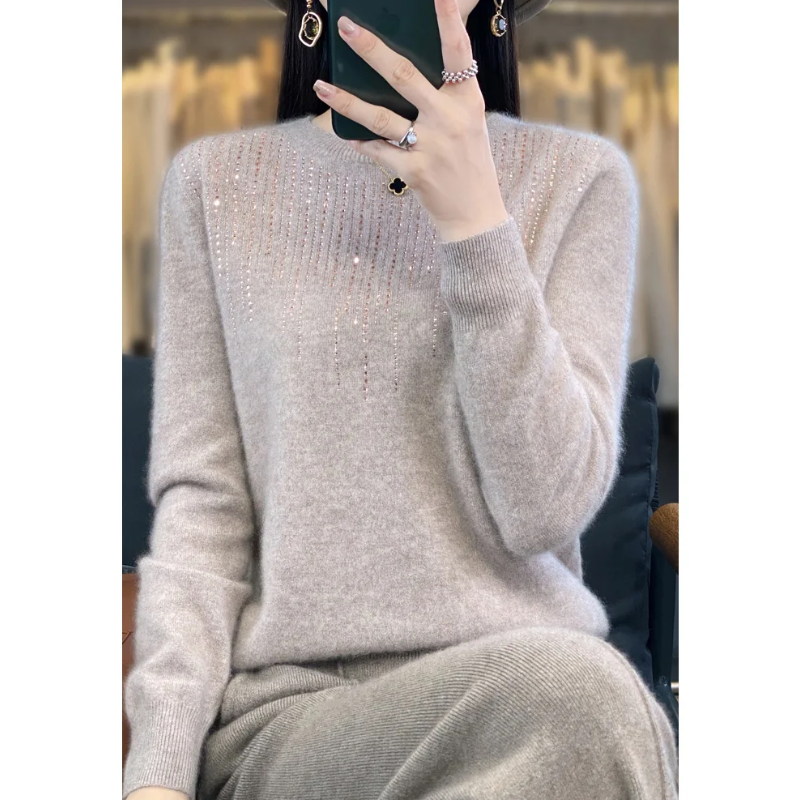 Stilla | Dame sweater i strik med glitrende detaljer