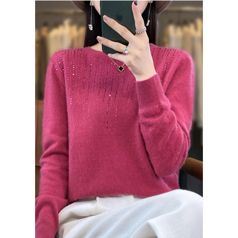 Stilla | Dame sweater i strik med glitrende detaljer