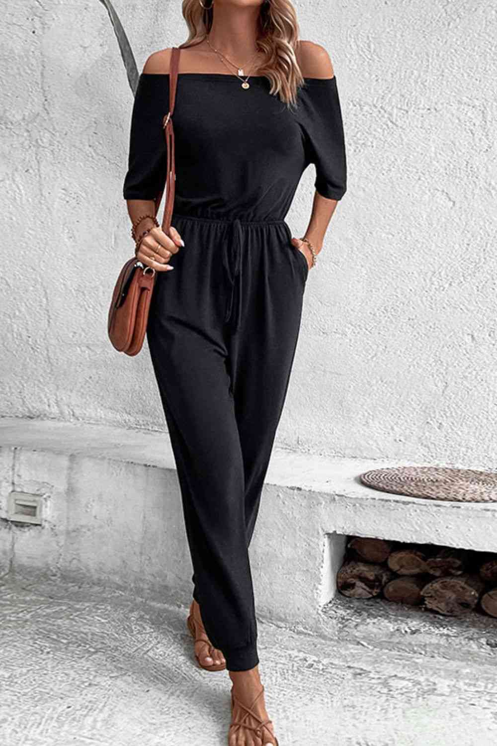 Stilla | Skulder Jumpsuit Med Lommer