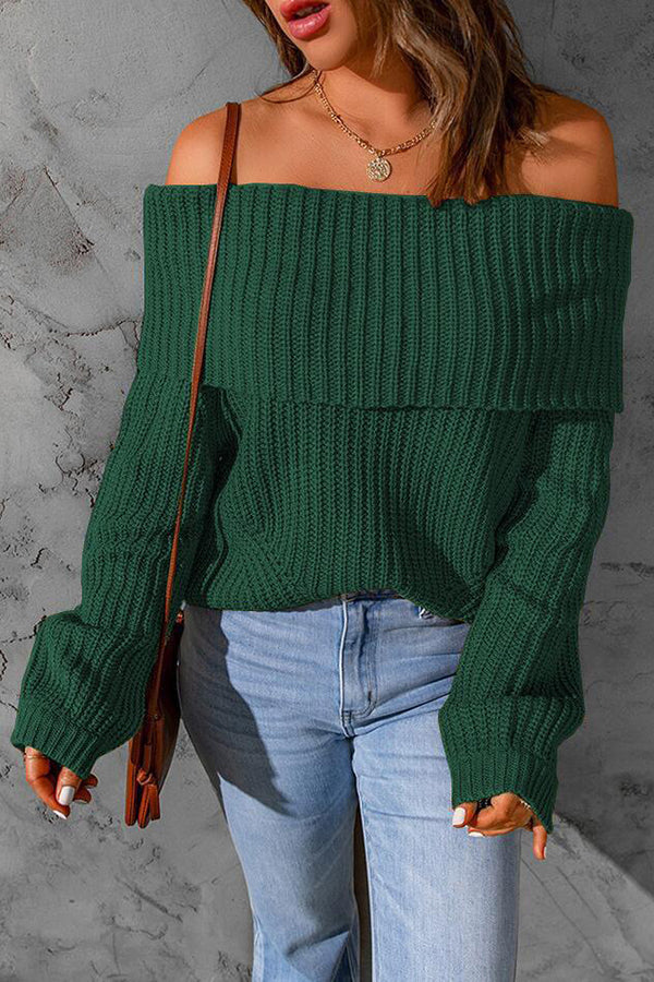 Stilla | Curl up and Get Cozy Off Shoulder Strik Trøje