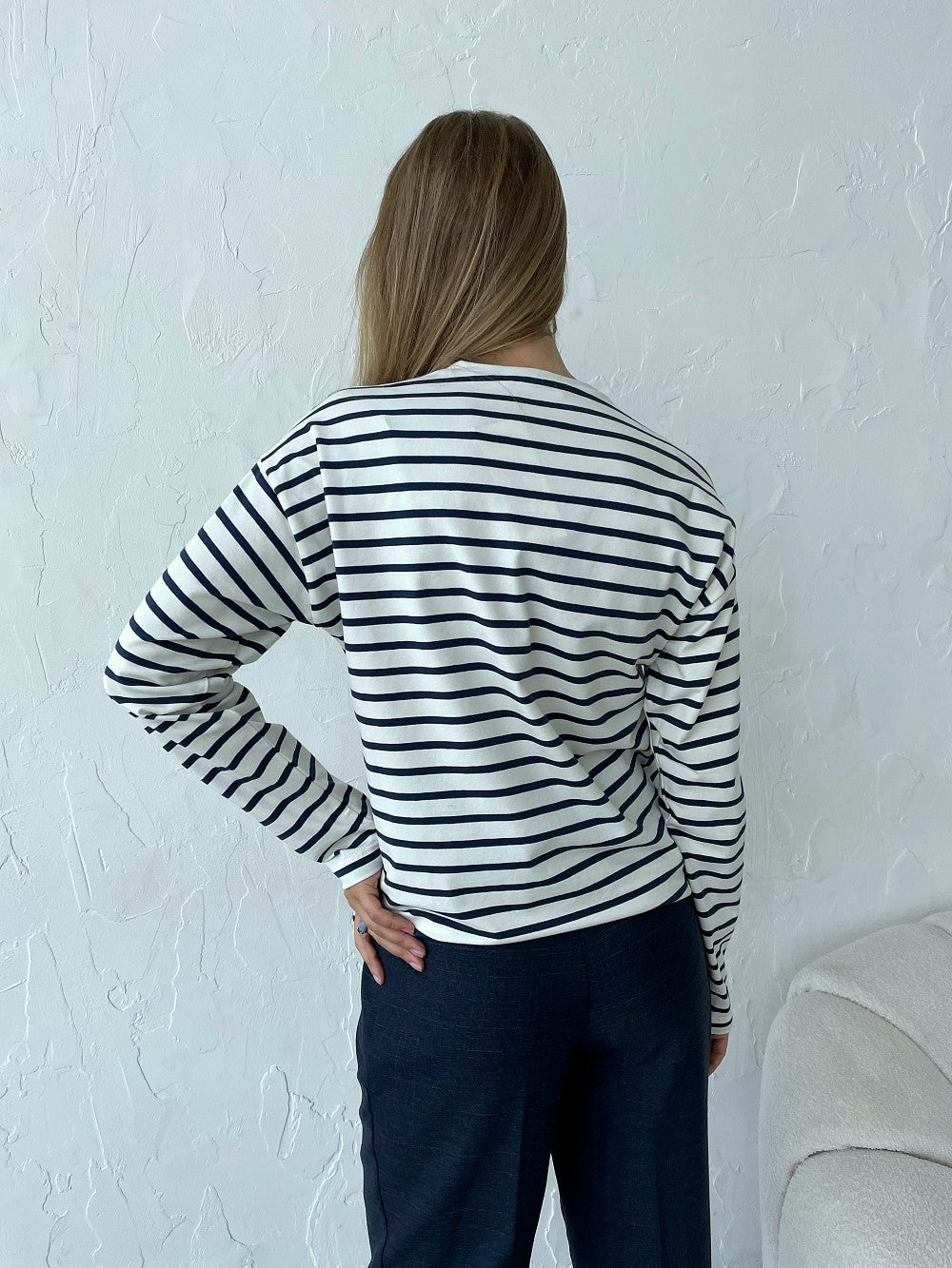 Stilla | Langærmet Stribet Bluse