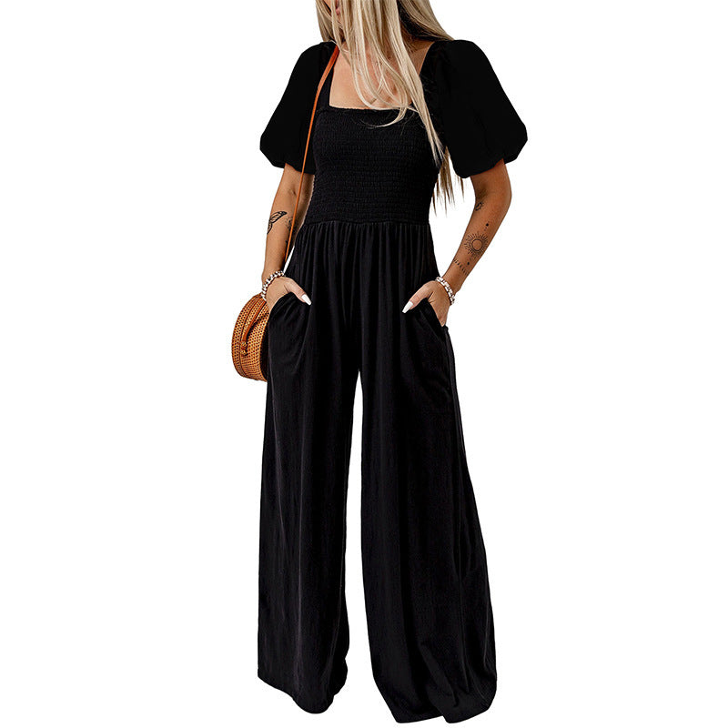 Stilla | Kvinders Firkantet Krave Kortærmet Jumpsuit