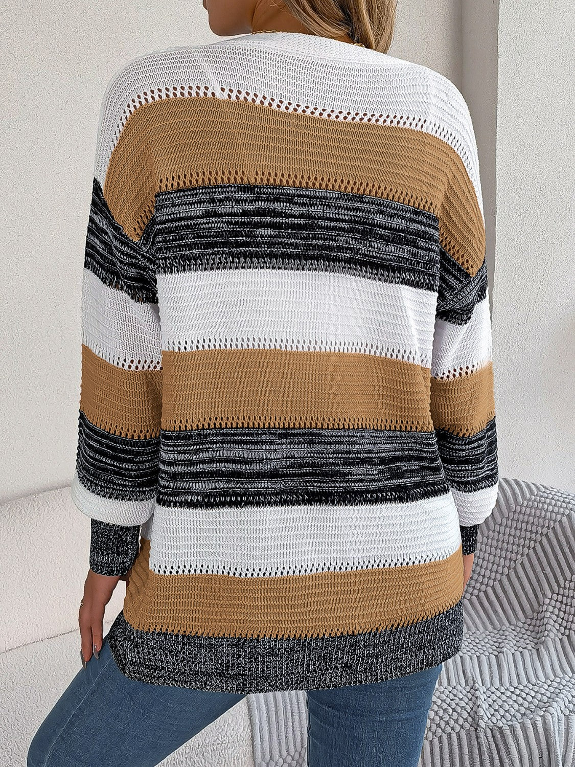 Stilla | Stribet Åben Front Cardigan