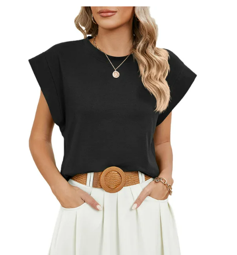 Stilla | Kvinder Sommer Casual Korte Ærmer Rund Halsudskæring T-shirts