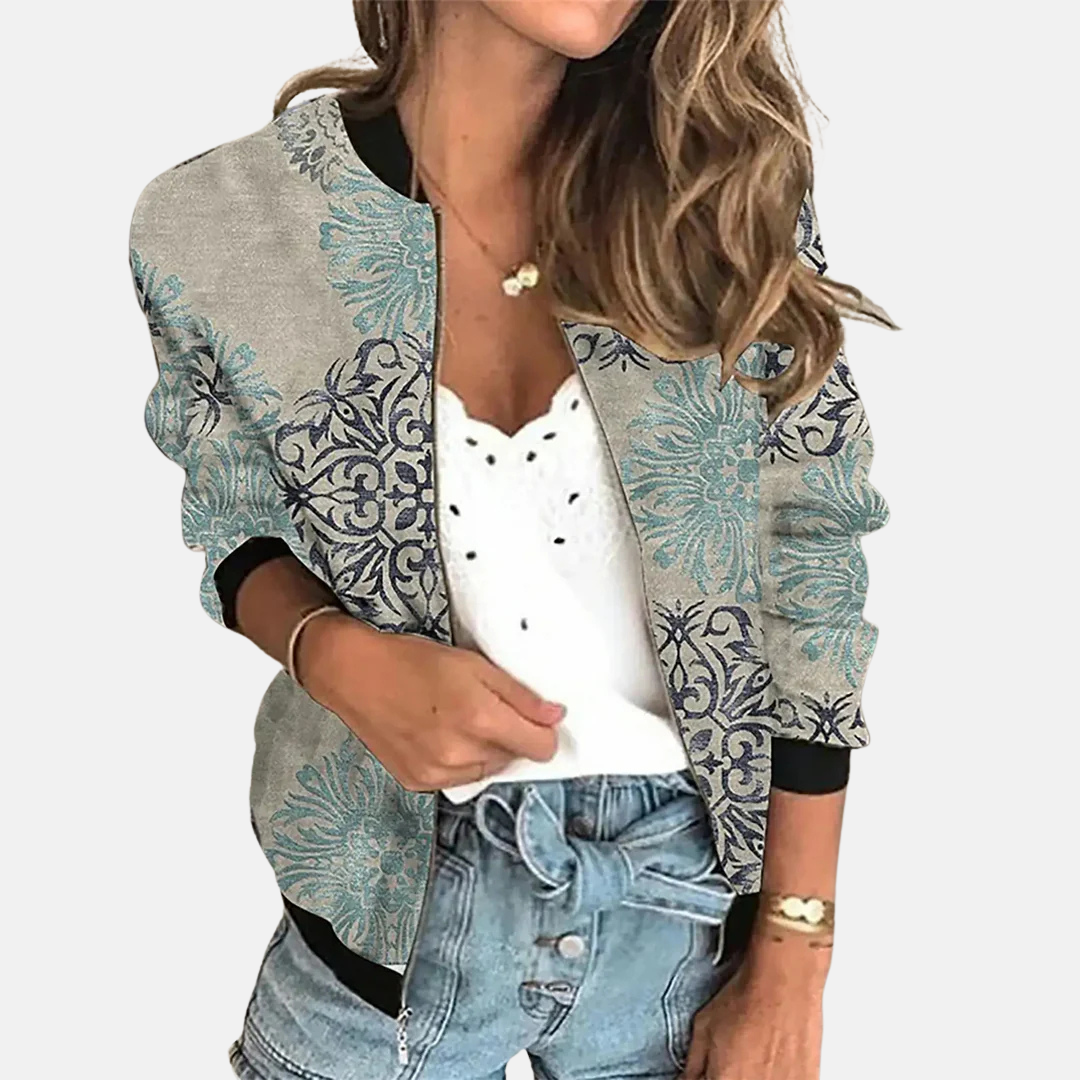 Stilla | Retro Print Kort Jakke