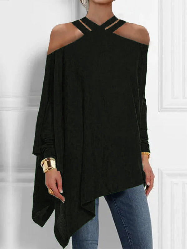 Stilla | Bluser og Asymmetriske T-shirts i Ensfarvet Med Skulderfri Toppe