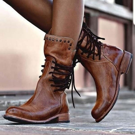 Stilla | Schnürstiefeletten Aus Leder