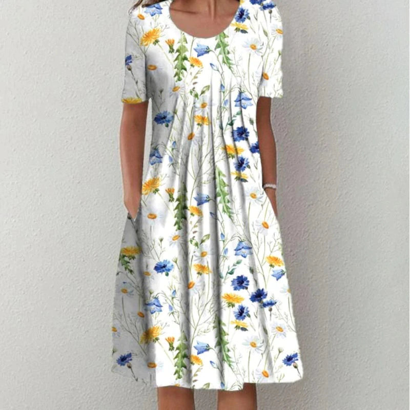 Stilla | Blomsterbroderet Elegant Kjole
