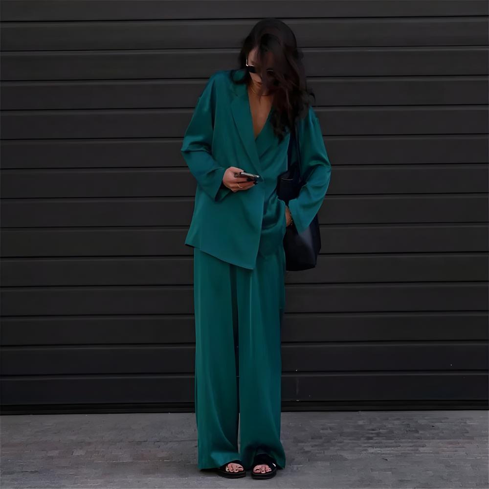 Stilla | Elegant Løst Skåret Bukser Med Oversize Blazer