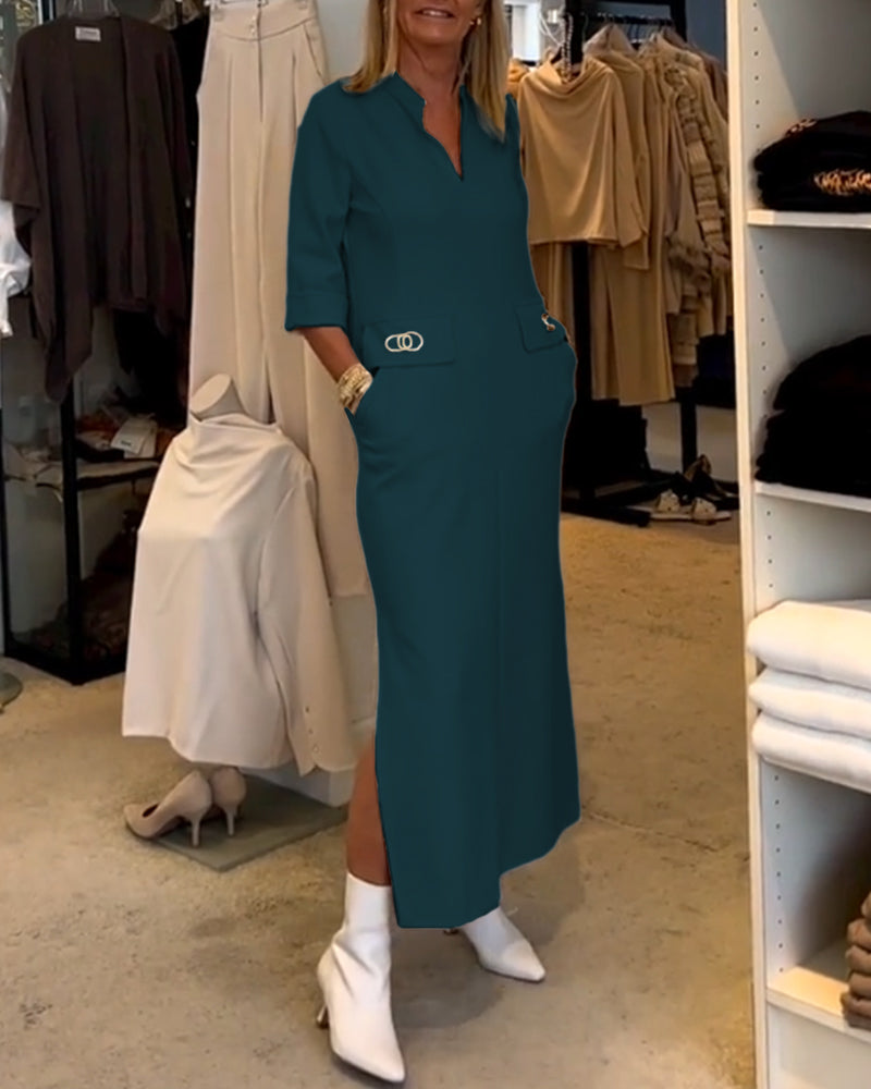 Stilla | Kjole Effen Dalila Med 3/4-ærmer