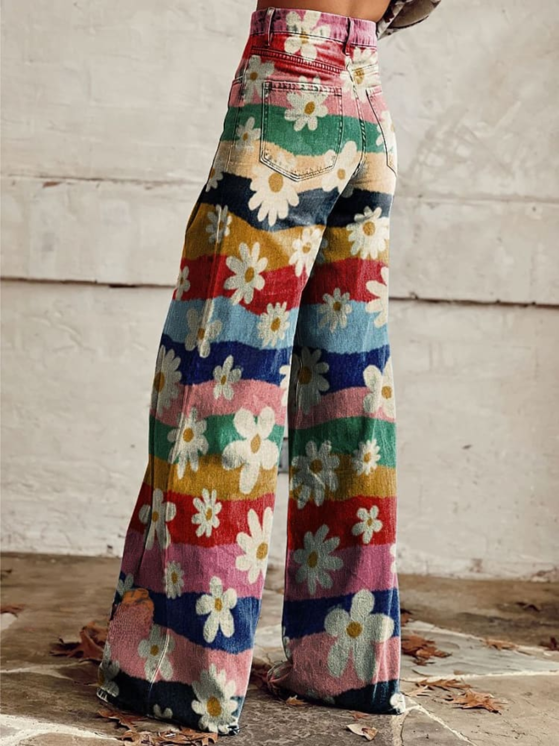 Stilla | Retro Floral Baggy Bukser