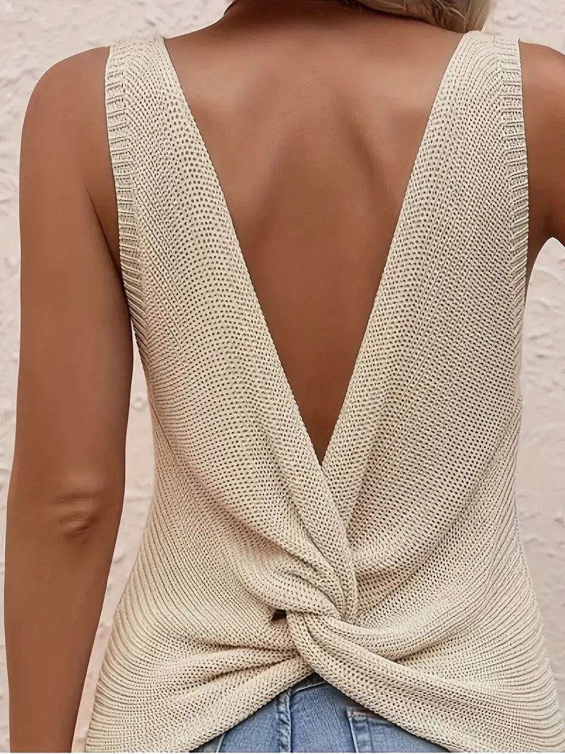 Stilla | Rygfri Twist V-hals Tank Top