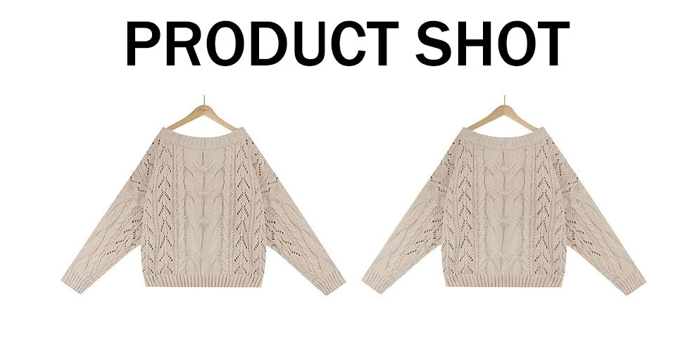 Stilla | Moda Langærmet Off Shoulder Strikket Trøje