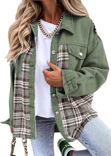 Stilla | Plaid Cotton Jacket Til Kvinder Boyfriend Overstørrelse Fit