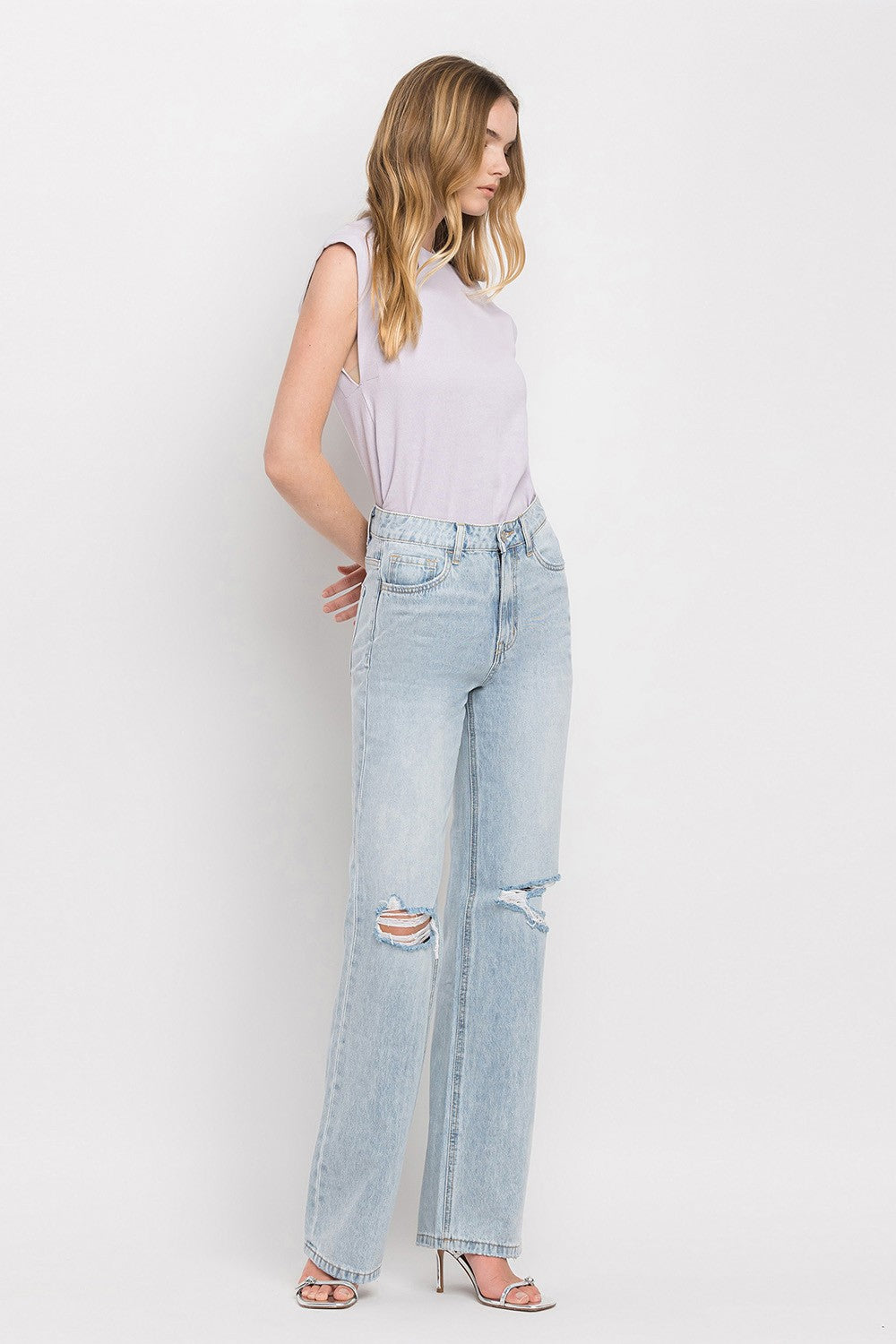 Stilla | by Flying Monkey 90'ernes Vintage Super Høj Talje Flare Jeans