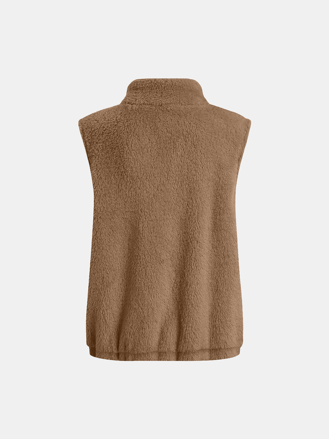 Stilla | Plush Vest Kapotte med Lynlås og Store Lommer