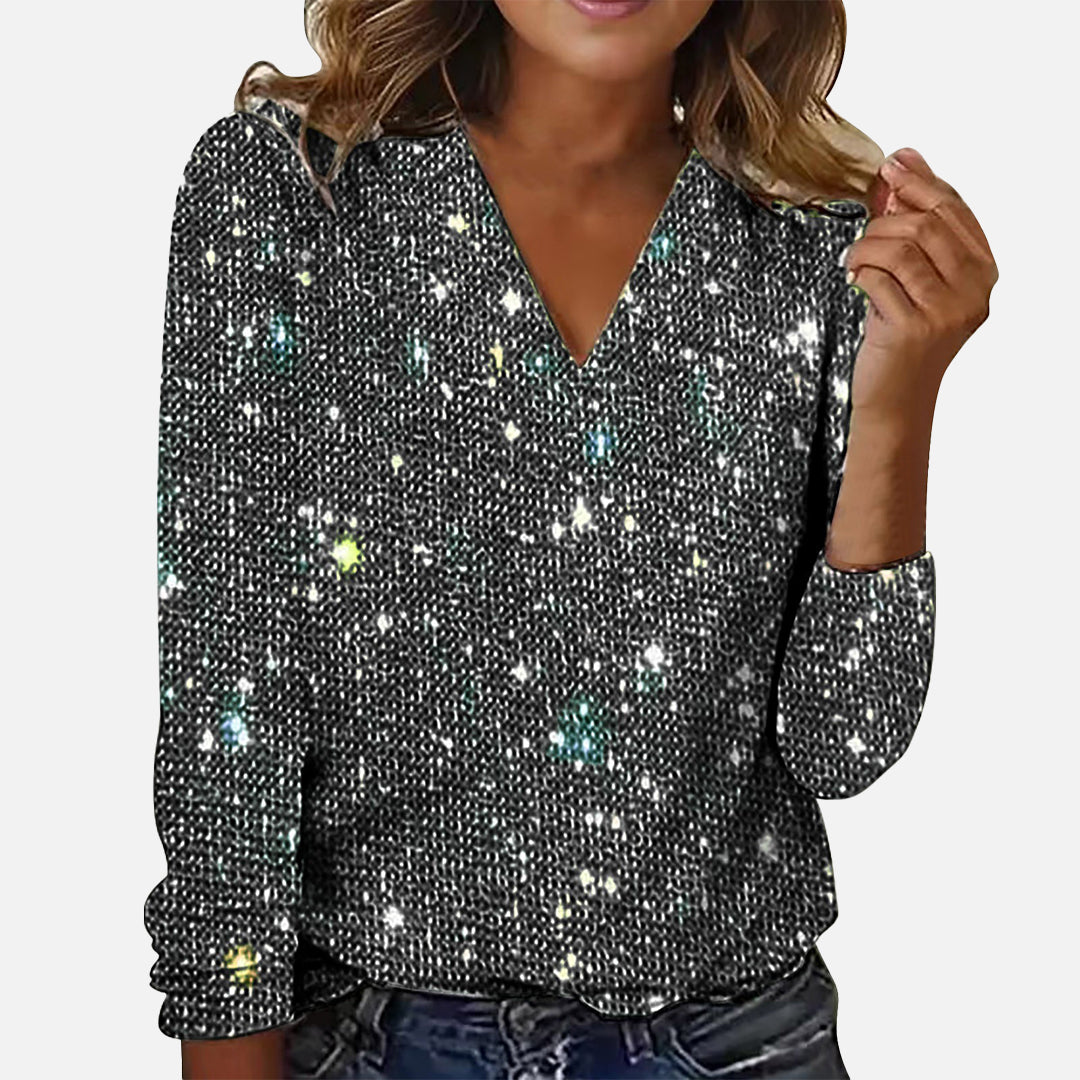 Stilla | Diamant Bluse Med V Hals