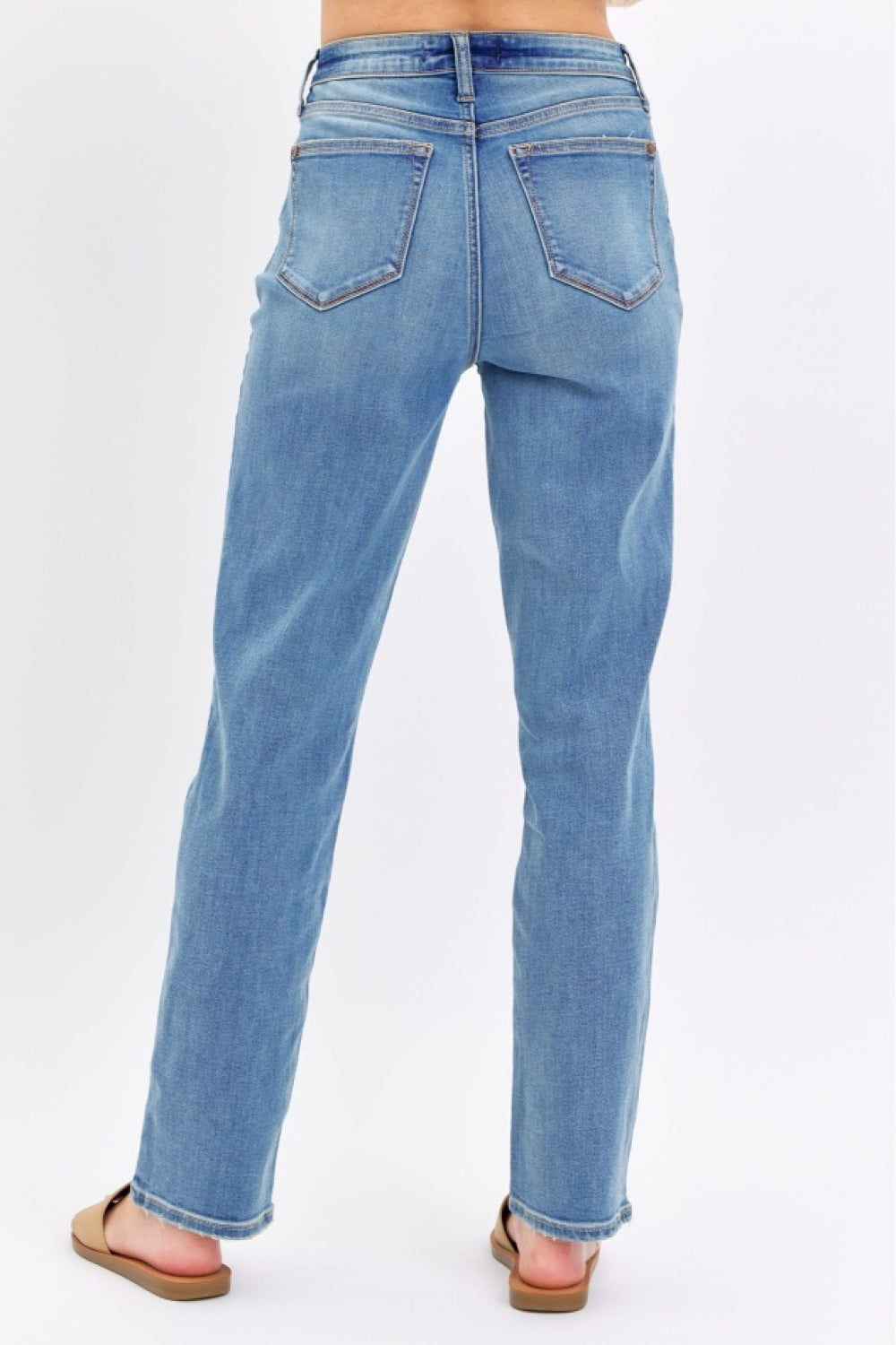 Stilla | Blå Fuldt Størrelse Høj Talje Lige Jeans