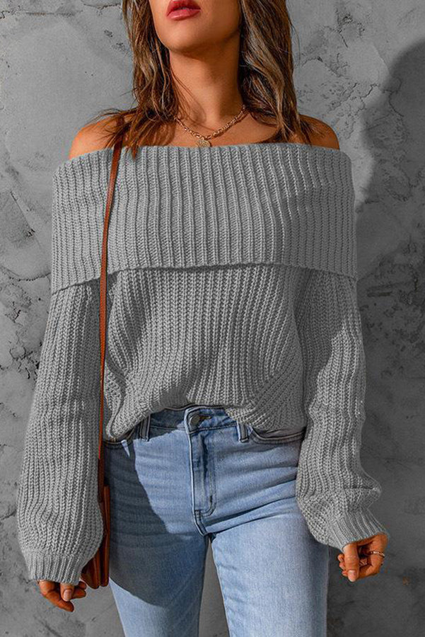 Stilla | Curl up and Get Cozy Off Shoulder Strik Trøje