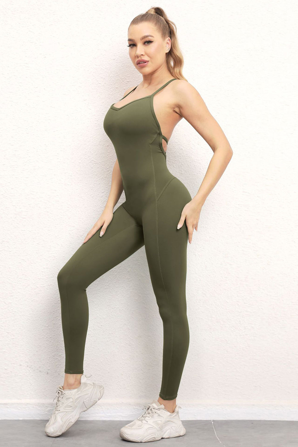 Stilla | Spaghetti Rem Active Jumpsuit