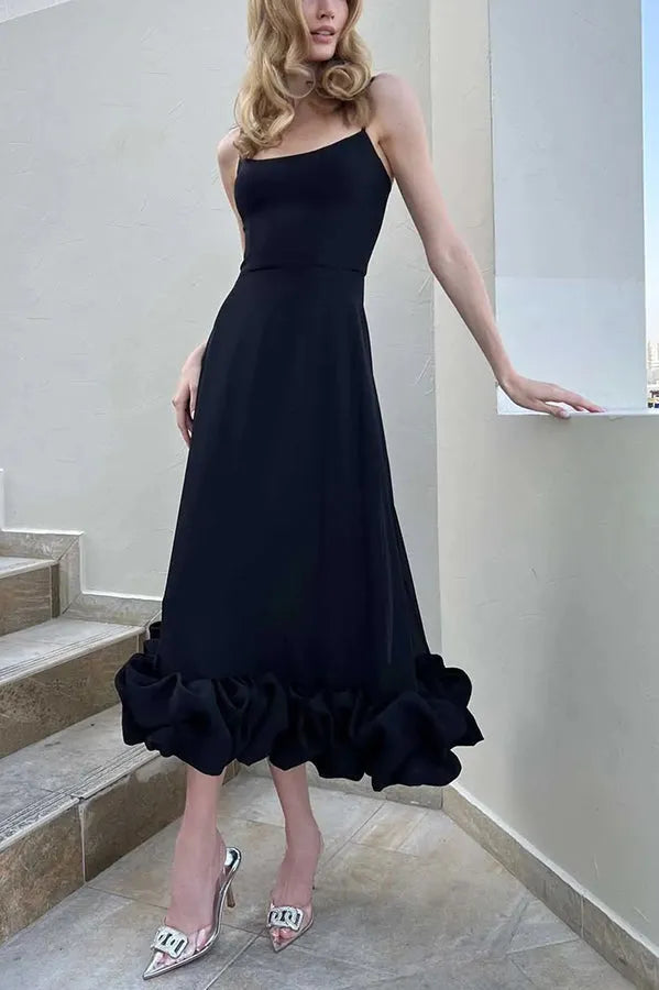 Stilla | Girl Flounce Bustier Banket Fest Midi Kjole