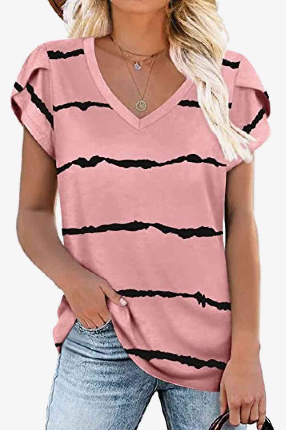 Stilla | Petal Sleeve V-hals Bluse