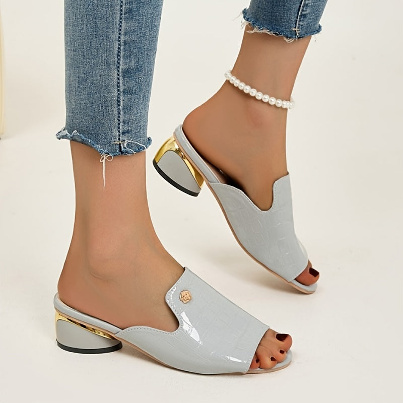 Stilla | Sandaler Med Krokodillemønster, Med Åbne Tåer Og Elegante Stiletter