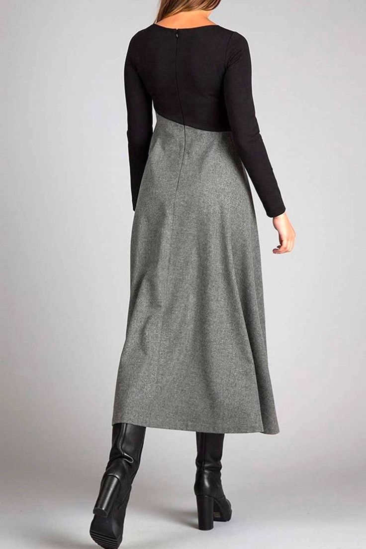 Stilla | Elegante to Farvet Langærmet Maxi Kjole
