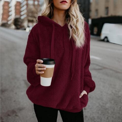 Stilla | Stilfuld Og Hyggelig Fluffy Fleece Hættetrøje Til Kvinder