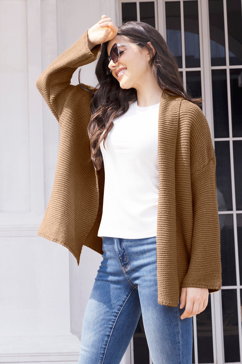 Stilla | Åben Front Langærmet Cardigan