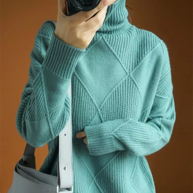 Behagelig, løst siddende rullekrave sweater