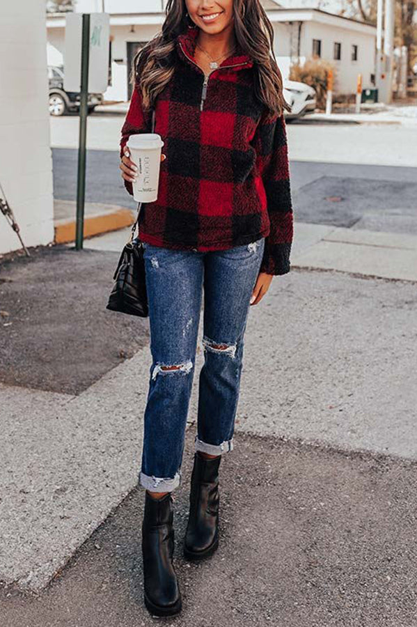 Stilla | Hyggelige Ferieforslag Sherpa Plaid Pullover