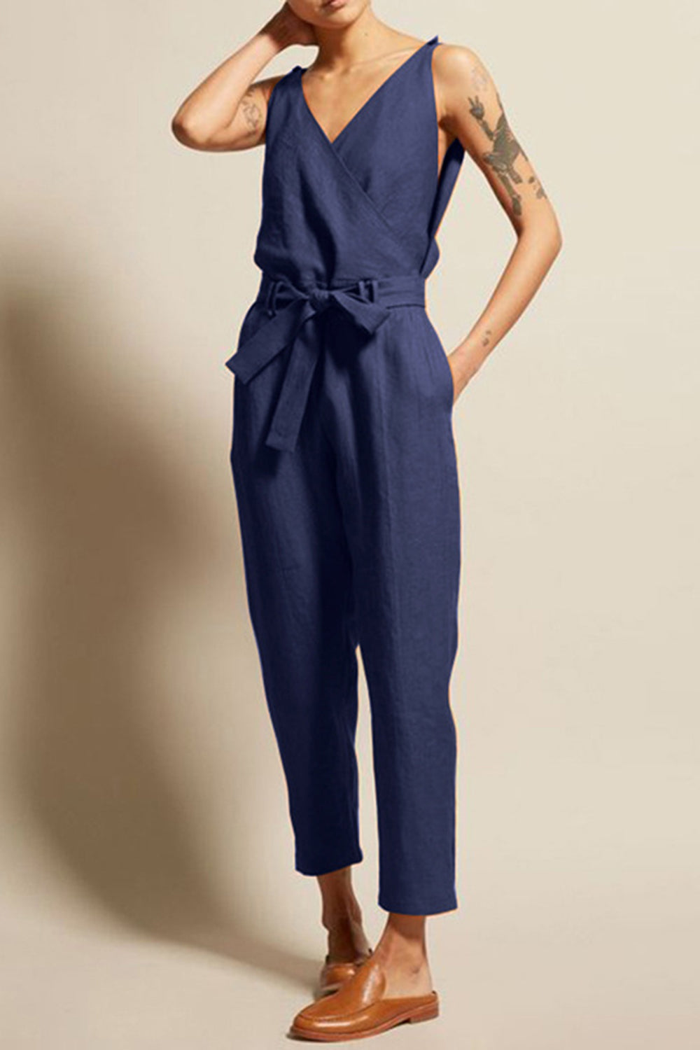 Stilla | Størrelse Surplice Ærmeløs Jumpsuit