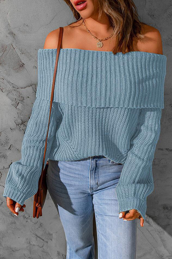 Stilla | Curl up and Get Cozy Off Shoulder Strik Trøje