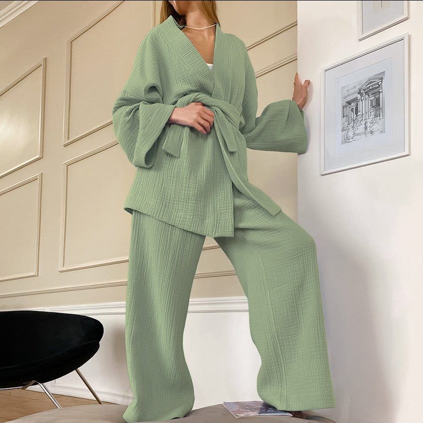 Stilla | Kimono Blazer Bundet Top Bred Ben Bukser Co Ord Sæt