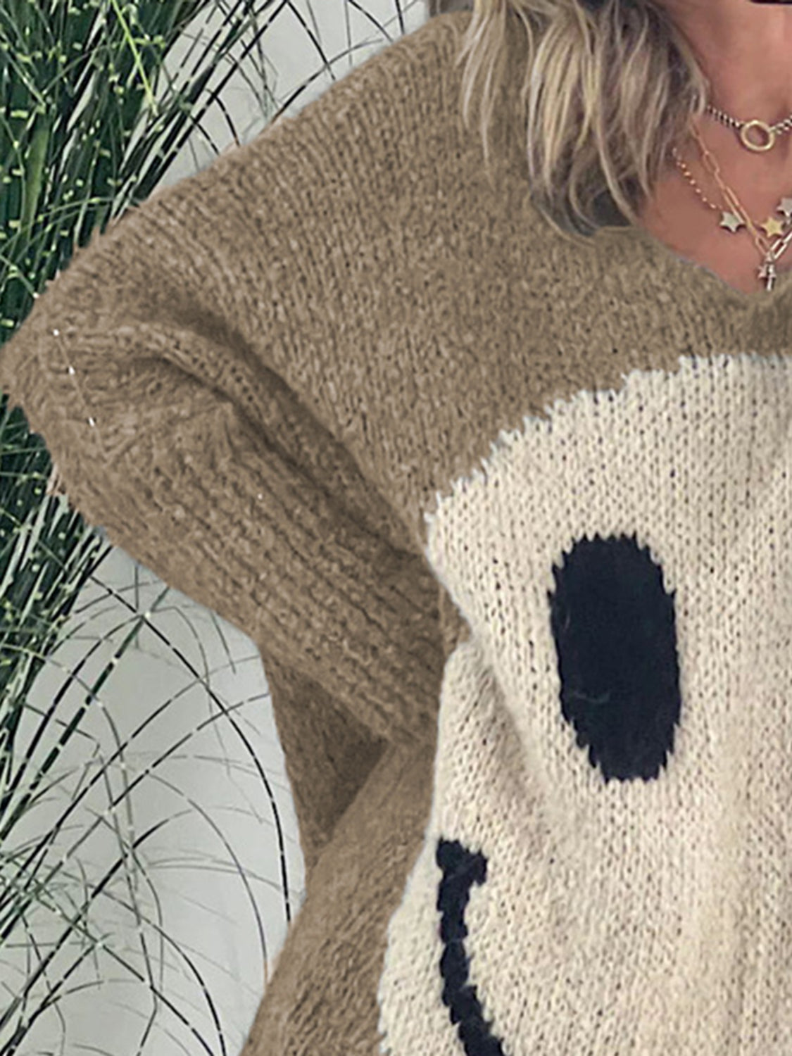 Stilla | Face V-Hals Lange Ærmer Sweater