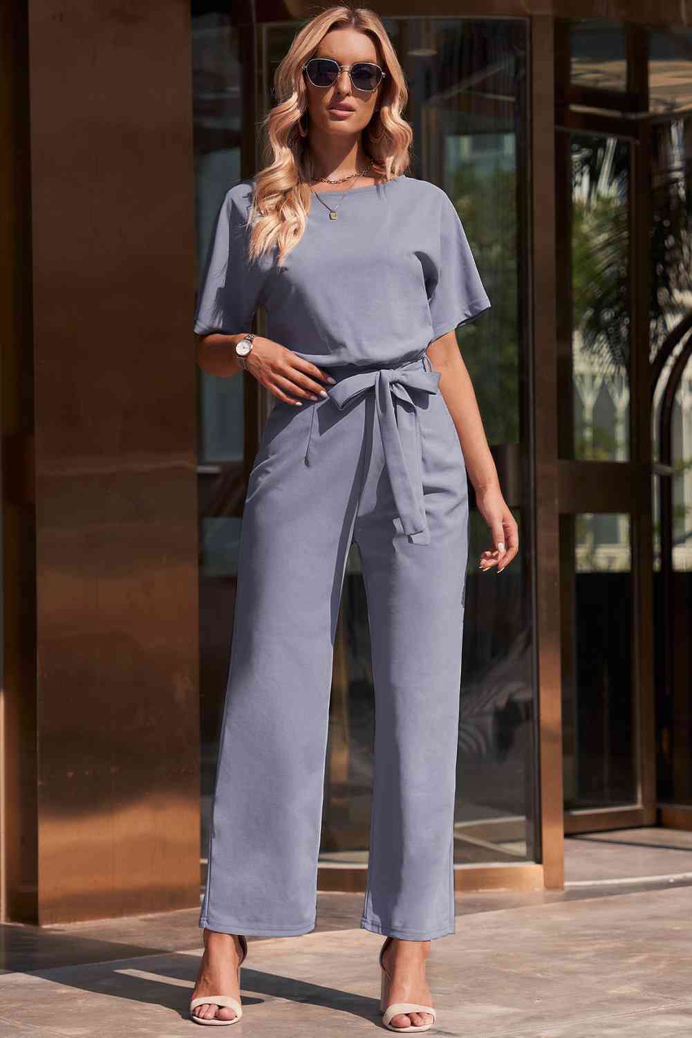 Stilla | Størrelse Knytte Talje Lige Ben Jumpsuit