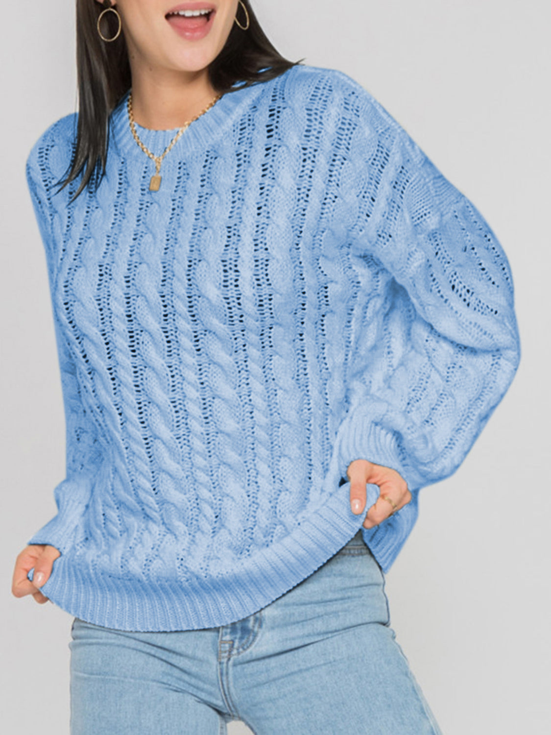 Stilla | Rund Ærme Kabel-Strik Sweater