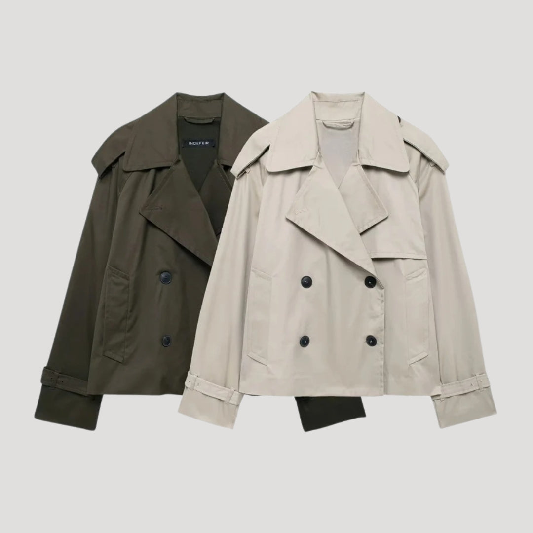 Stilla | Kvinder Cropped Trenchcoat